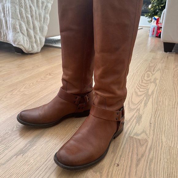 Frye Harness Riding Boots Wide Calf